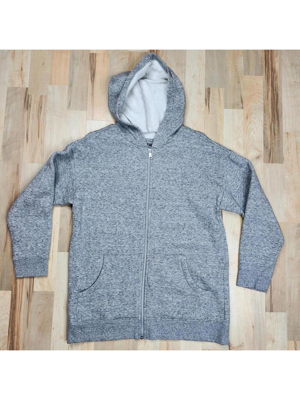 Make Weekends Longer by Madewell Cozy Grey Zip-Up Hoodie with Soft Lining Large